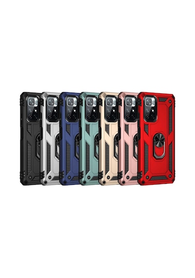 Xiaomi Redmi Note 11t 5g Kılıf Kamera Koruyucu Manyetik Standlı Tank Koruma Vardar Siyah