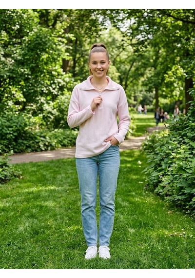 U&me Yarım Fermuar Dik Yakalı Fitil Dokulu Yumuşak Triko Kadın Sweatshirt Şık Ve Rahat Günlük Üst Toz Pembe Çok Renkli U&me Yarım Fermuar Dik Yakalı Fitil Dokulu Yumuşak Triko Kadın Sweatshirt Şık Ve Rahat Günlük Üst Toz Pembe Çok Renkli