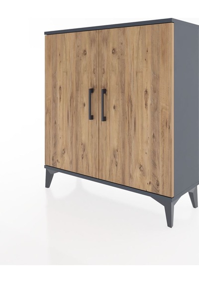 Arges Şifonyer 2 Kapaklı 88x30x96 Antrasit-çam Antrasit