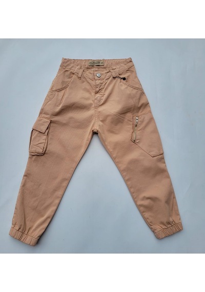 Jack Lions Erkek Çocuk Paçası Lastikli Kargo Cepli Pantolon-7799-somon Somon