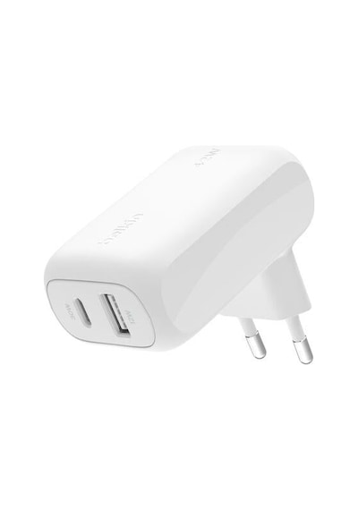 Belkin Wcb009vfwh Boostcharge 42w Çift Port Usb-c + Usb-a Hızlı Şarj Adaptörü - Beyaz