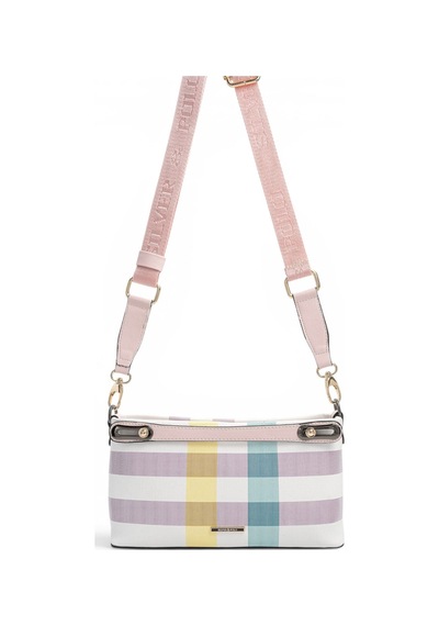 Silver & Polo Silver Polo Lila - Pembe Ekose Kadın Çapraz Çanta Sp1288