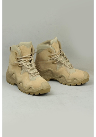Pars Power Mid Hakiki Nubuk Deri Su İtici Özellikli Askeri& Polis Outdoor Tactical Kısa Bot-10982-kum Kum