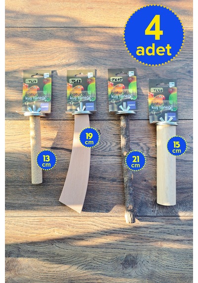 Vixpet Venty 4'lü Papağan Tünek Seti - Pedikür Tünek | Sultan, Monk, Muhabbet, Forpus, Lori - M218