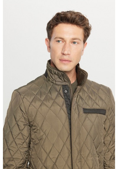 Altınyıldız Classıcs Erkek Hakı Standart Fit Normal Kesim Dik Yaka Yan Cepli Overcoat Haki