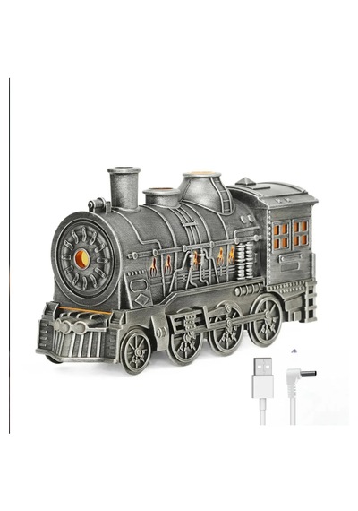 Vtn-47 Tren Şeklinde Buharlı Oda Hava Nemlendirici Işıklı Gümüş