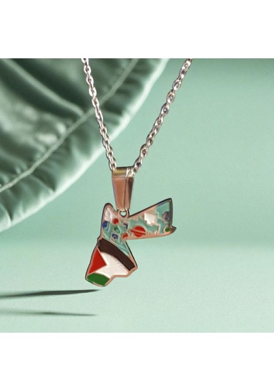 Filistin-palestine Harita Ve Anahtar Modeli Özel Tasarım Kolye Altın