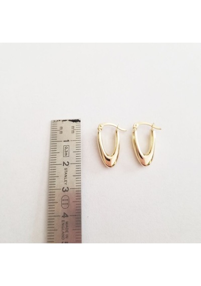 Sembol Gold Altın Küpe 14K 585 Parlak Damla Tasarım 2.0 Cm Zarif Küpe
