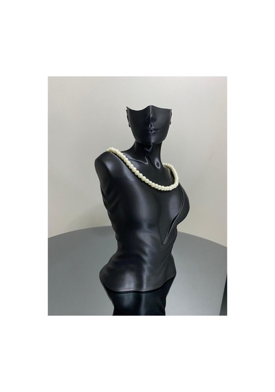 Dekoratif Takı Mankeni, Teşhir Standı, Takı Organizer, Şık Mücevher Küpe Kolye Sergileme Standı Siyah
