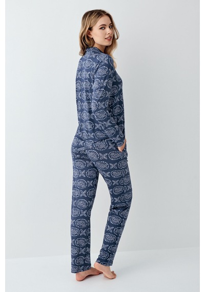 Arnetta Kadın Mavi Gömlek Pijama Ar3402-s-v1 Mavi