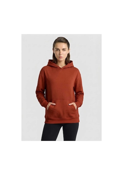 Mespu Kapüşonlu 3 İplik Kadın Sweatshirt Turuncu