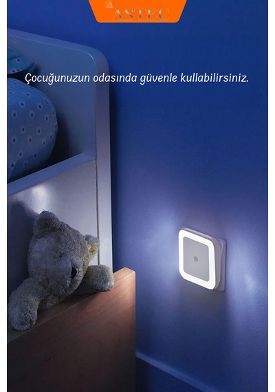 Astec Fotoselli Gece Lambası 1 Watt Tak Çalıştır Sensörlü Beyaz Renk