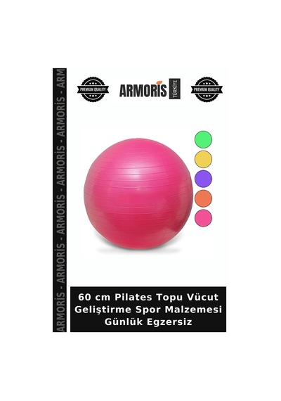 60 Cm Pilates Topu Vücut Geliştirme Spor Malzemesi Günlük Egzersiz