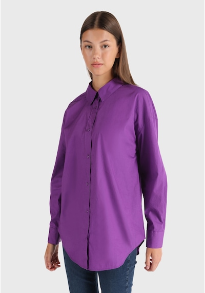 Colin's Colins Regular Fit Sırt Dekolteli Mor Kadın Uzun Kol Gömlek Cl1065050 Mor