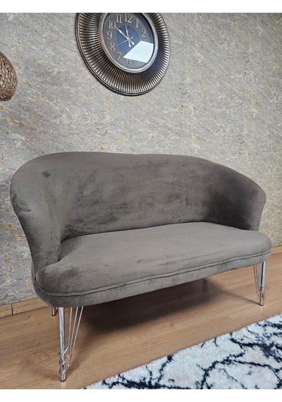 Zafir İkili Teddy Krom Kaplama Telli Ayak Çay Seti Koltuk İkili Berjer , Balkon, Salon, Ofis Kahverengi