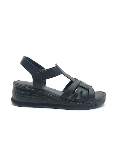 Venüs Tog Hakiki Deri Comfort Ortopedik Kadın Sandalet Siyah