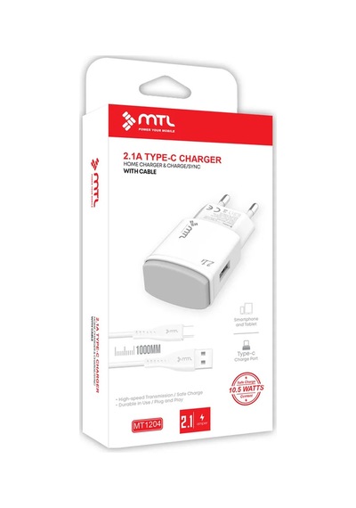 10.5w 2.1a Usb Adaptör Ve Type-c Kablo Hızlı Şarj Aleti Seti Mt1204