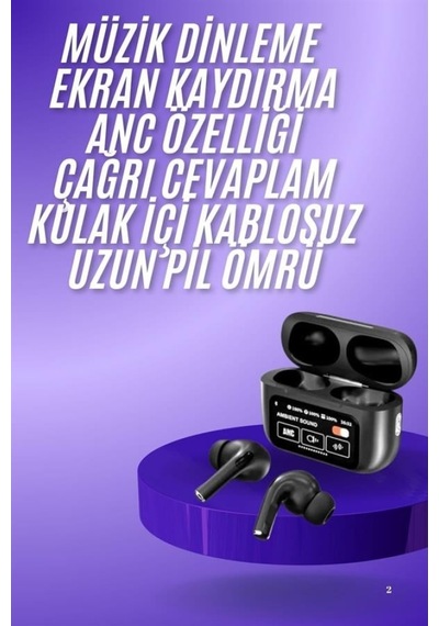 2.nesil Pro Ekranlı Sesli Görüşme Yapabilen Kablosuz Bluetooth Kulaklık