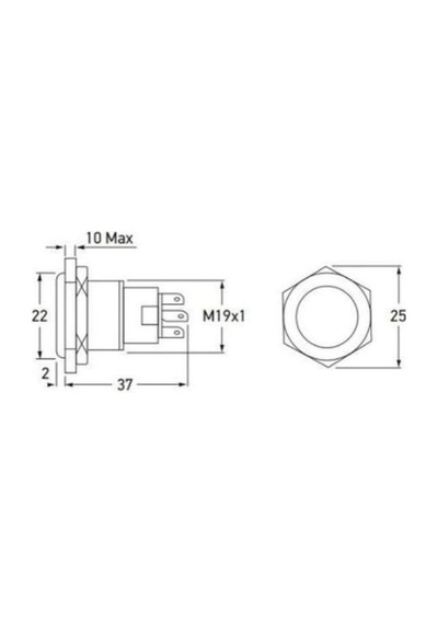 Hella Marine 8hg 958 455-201 Led Halkalı Basmalı Buton 12v Paslanmaz Çelik Anahtar