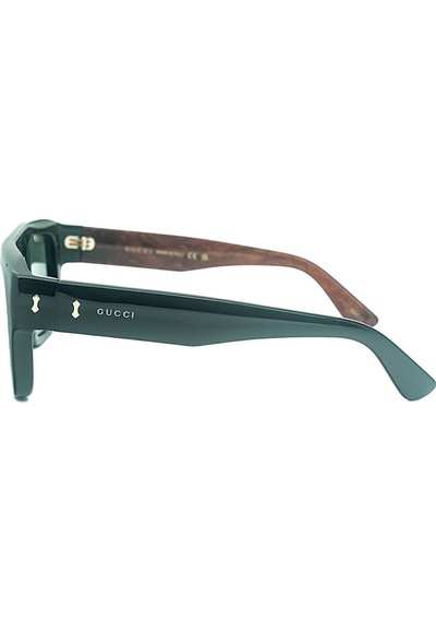 Gucci Gg 1461s 001 55 Unisex Dikdörtgen Siyah Kemik Güneş Gözlüğü