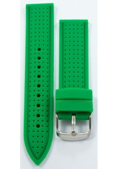 Yeşil Kokusuz Silikon 20Mm Saat Kordonu Yumuşak Spor Saat Kayışı