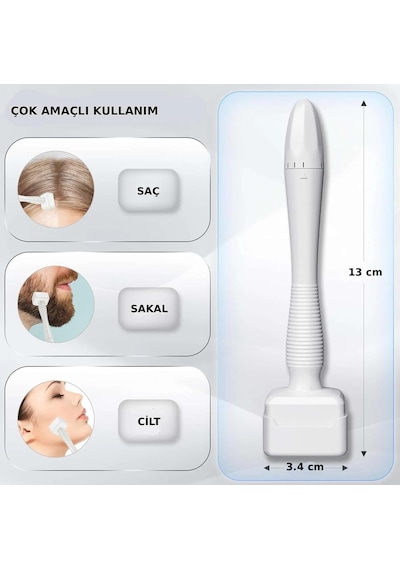 140 Titanyum Iğneli Ayarlanabilir Iğne Ölçülü 0.25-3.0mm Dermastamp - Dezenfektan Hediyeli-