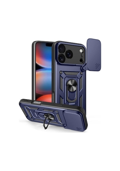 Adige Apple Uyumlu iPhone 17 Pro Max Kılıf Pars Yüzüklü Standlı Kamera Korumalı
