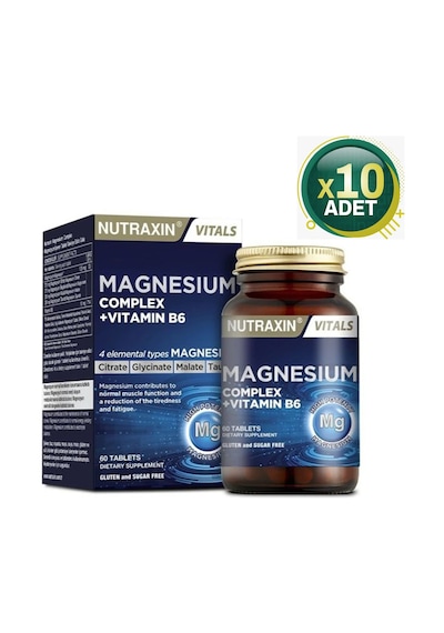 Nutraxin Magnesium Complex + Vitamin B6 60 Tablet 10 Adet
