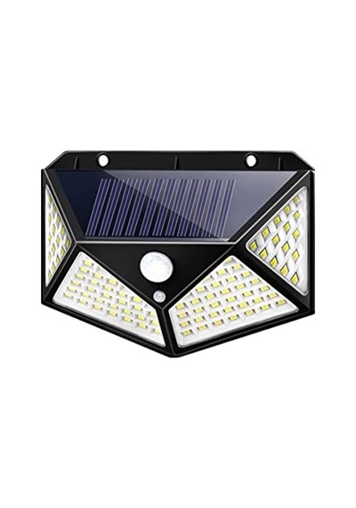 100 Led Güneş Enerjili Bahçe Aplik, Solar Aydınlatma Çözümü 10 Parça Siyah