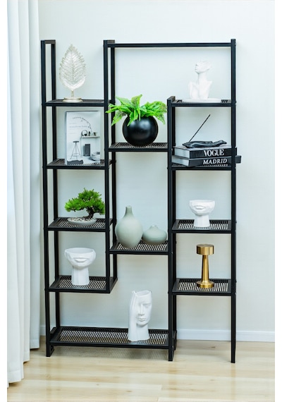 Dekoratif Siyah Metal Kitaplık 12 Raflı Ünite Çok Amaçlı Stand Salon Ve Çalışma Odası Düzenleyici Siyah Dekoratif Siyah Metal Kitaplık 12 Raflı Ünite Çok Amaçlı Stand Salon Ve Çalışma Odası Düzenleyici Siyah