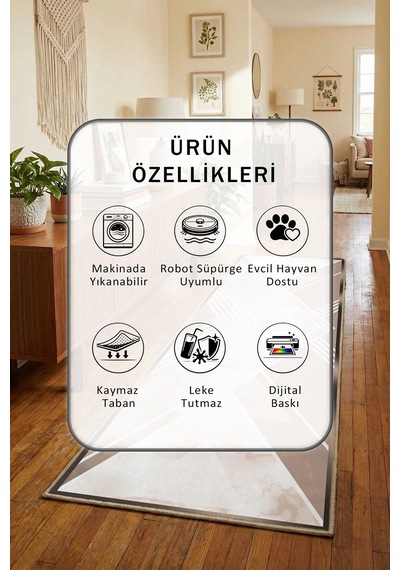 Versus Vizon Vzn Salon Mutfak Yatak Odası Yıkanabilir Yolluk