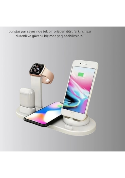 Kablosuz Şarj İstasyonu 4 Ü 1 Arada Apple iPhone Uyumlu Apple Watch Uyumlu Ve Apple Airpods Uyumlu  26347337