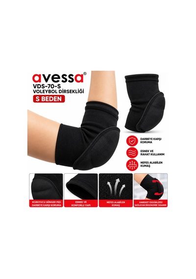 Avessa Vds-70-s Voleybol Dirsekliği S Beden Siyah