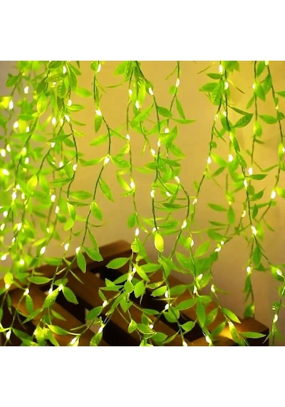 Vıp Kalite Salkım Yaprak Led Işık Gün Işığı Led Salkım Sarmaşık Led Işık 3x1 Metre 180 Led Modlu Gün Işığı