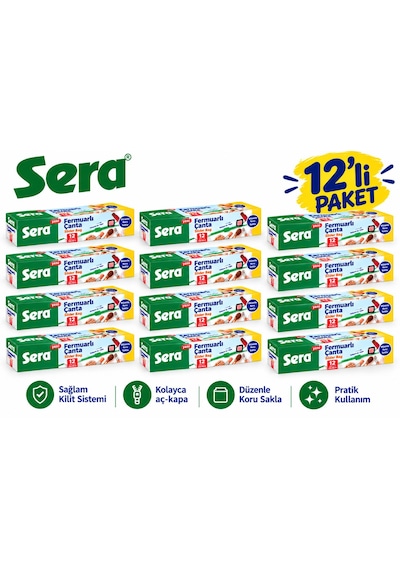 Sera Fermuarlı Çanta 20x18 Cm 12'li X 12 Kutu 144 Adet
