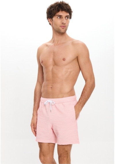 Toosalty Erkek Gofre Kumaş Çizgili Deniz Şortu Cepli Fileli Astarlı Hızlı Kuruyan Su İtici Orta Boy 25sm112st Pembe Toosalty Erkek Gofre Kumaş Çizgili Deniz Şortu Cepli Fileli Astarlı Hızlı Kuruyan Su İtici Orta Boy 25sm112st Pembe