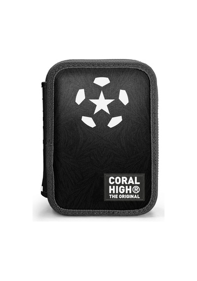 Coral High Erkek Çocuk Siyah Yıldız Baskılı Katlı Organizer Kalemlik Kalem Kutusu 31111 Beyaz - Siyah