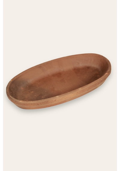 2'li Toprak Sırsız Oval Balık Güveci Pişirme Tavası 27x13x4 Cm