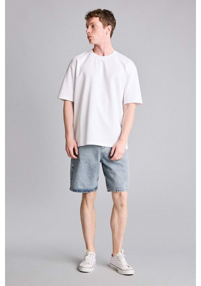 Defacto Kırışmaz Pamuklu Nefes Alabilen Oversize Beyaz Basic Tişört X3926az26auwt34 Beyaz-wt34