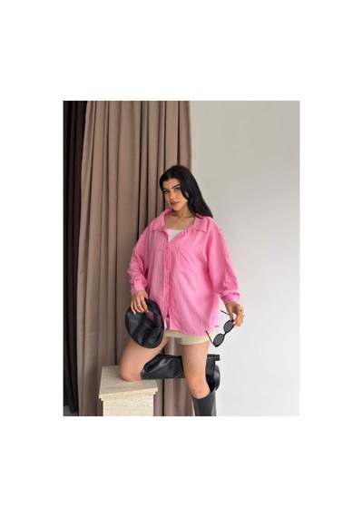 Unika Boutique Salaş Stil Gömlek Pembe