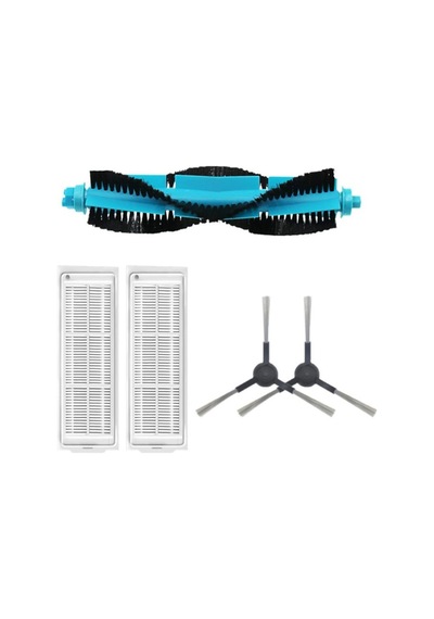 Xiaomi Mop 3c Uyumlu 1 Adet Mavi Ana Fırça 2 Adet Filtre 2 Adet Siyah Yan Fırça