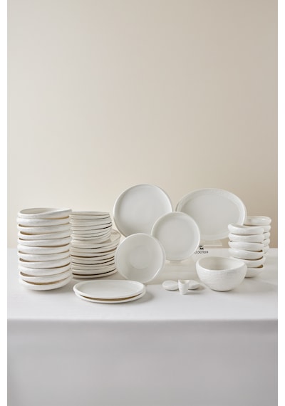 Karaca Earth Collection Atlantic 55 Parça 12 Kişilik Yemek Takımı Beyaz
