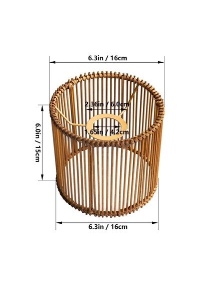 Tr Yuvarlak Rattan Abajur Boho, Masa Lambası, Asma Ve Ayaklı Lamba İçin Abajur, Tüm İç Mekanlar, Çap 16 Cm 1, Kah Genel