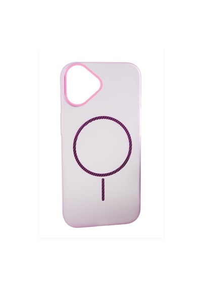 Apple iPhone Uyumlu 16 Buzlu Magsaff Kapak Kılıf Pembe