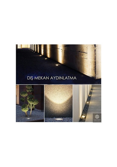 Ayrex Technosmart 4 Adet Solar Güneş Enerjili 8 Ledli Kazıklı Çim Zemin Bahçe Aydınlatma 3 W Beyaz Işık