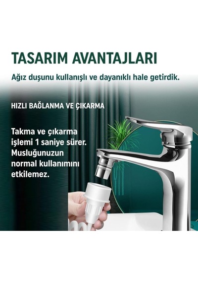 Ağız Duşu 2 Başlıklı Askılısız Musluk Aparatlı