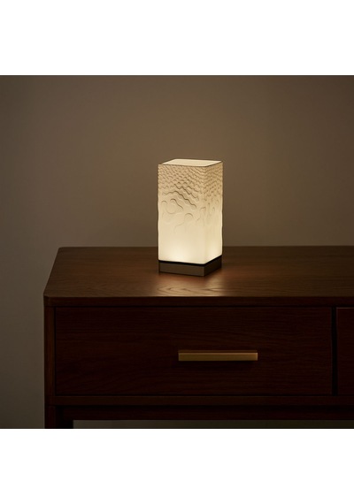 Fibrika Store Modern Dokulu Geometrik Masa Lambası Beyaz