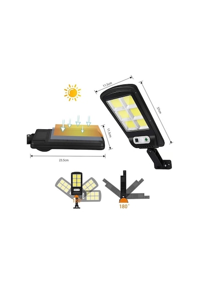 Solar Güneş Enerjili Led Bahçe Aydınlatması 3 Modlu Hareket Sensörlü Duvar Lambası 122solarled Çok Renkli