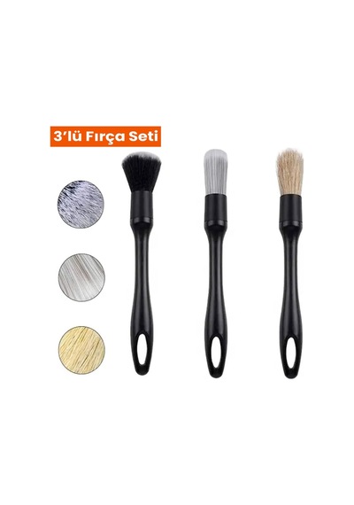 3'lü Araç Temizleme Fırçası