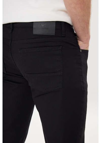 AC&Co / Altınyıldız Classics 360 Derece Her Yöne Esneyen Slim Fit Dar Kesim Diyagonal Desenli Erkek Pantolon Siyah